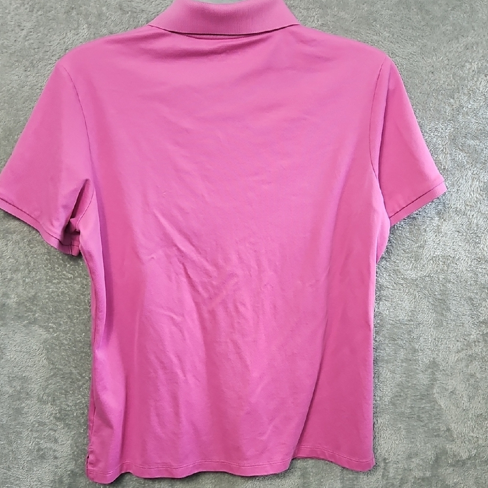 Lady Hogan Pink Polo Shirt Hydro Dri Sz XL active Wear Made In Peru - Picture 7 of 8